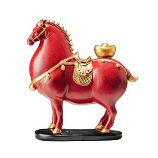 新中式马上有钱唐马摆件客厅玄关办公室摆设高级装饰新居乔迁礼物