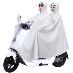 电动电瓶摩托车雨衣女款双人全身长款防暴雨亲子骑行母子专用雨披