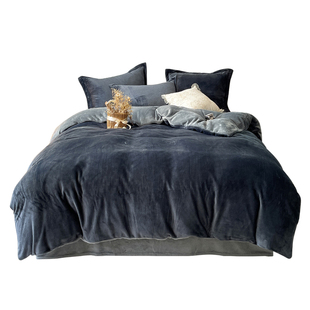 极简冬季加厚牛奶绒四件套珊瑚绒床单被套双面绒床上用品三4件套