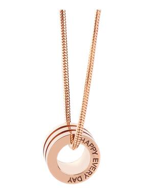 几何圆形钛钢项链男女款