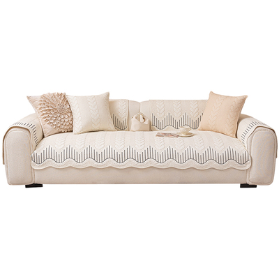 奶油风纯棉防滑四季通用坐垫子巾