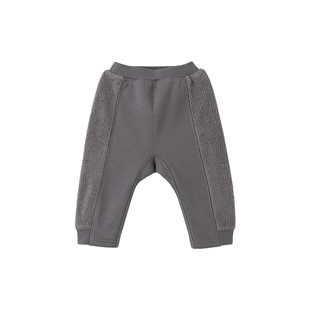 【商场同款】papa爬爬冬季宝宝裤子男女宝大屁屁裤加绒拼接可爱