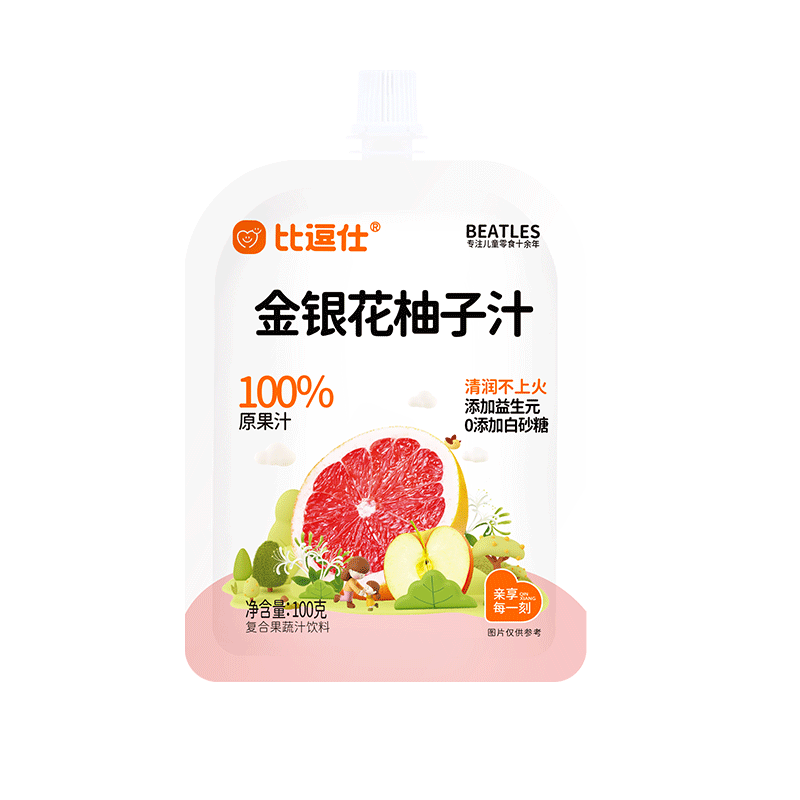比逗仕金银花柚子汁100%原果汁