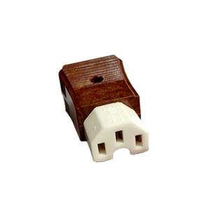 品字口插头电热锅电水壶插座陶瓷材质平口电炒锅三孔插座奇花品牌