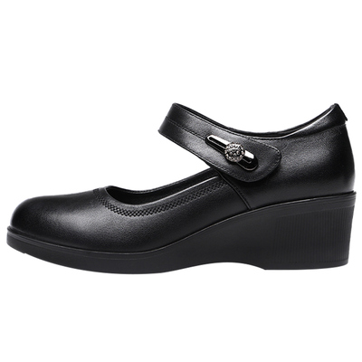 红蜻蜓单鞋软皮软底头层牛皮