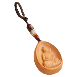 真桃木挂件护身符男士钥匙扣车钥匙生肖本命佛朱砂吊坠女士本命年