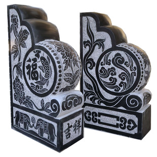 庭院天然石雕门墩抱鼓石一对汉白玉石鼓青石仿古抱鼓石中式门鼓石