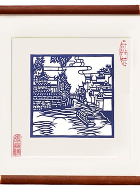 南京非遗剪纸窗花纯手工剪纸礼物定制企业剪纸定制人像剪纸画送礼