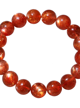 天然白水体小颗粒金太阳石手链女