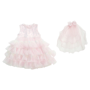 绝美女童美人鱼公主裙夏季2025新款高端洋气亮片生日礼服蛋糕裙子