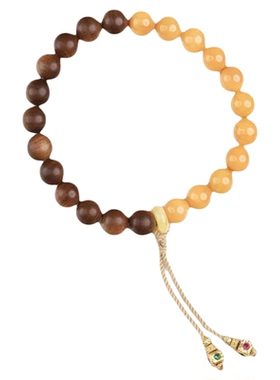 天然印度老山檀木手串老蜜蜡单圈