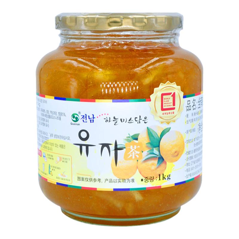 进口全南蜂蜜柚子茶冲饮罐装1kg