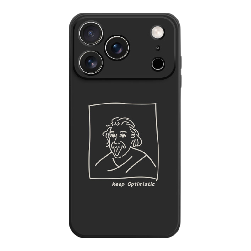 爱因斯坦保持乐观~适用iphone17pro手机壳iQOOneo10苹果17华为Pura80小米17pro/15荣耀40