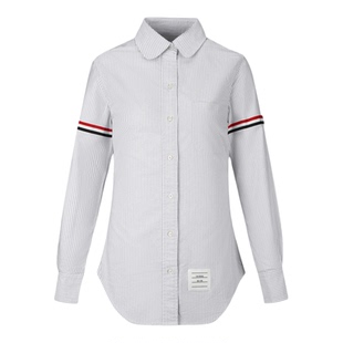 THOM BROWNE 女士棉竖条纹棉质牛津布衬衫