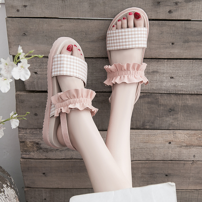 Sandals lady 2021 summer new pattern Versatile The thickness of the bottom tender student Fairy Wind Rome Flat shoes ins tidein the Women's Shoes, Sandals  category - from Buy2taobao.com to provide professional Taobao agent buy service