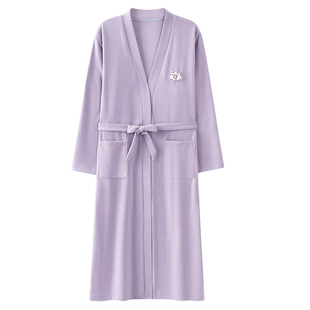 芬腾可安睡袍女冬季浴袍薄绒加厚紫罗兰睡衣女款2026新款冬高级感