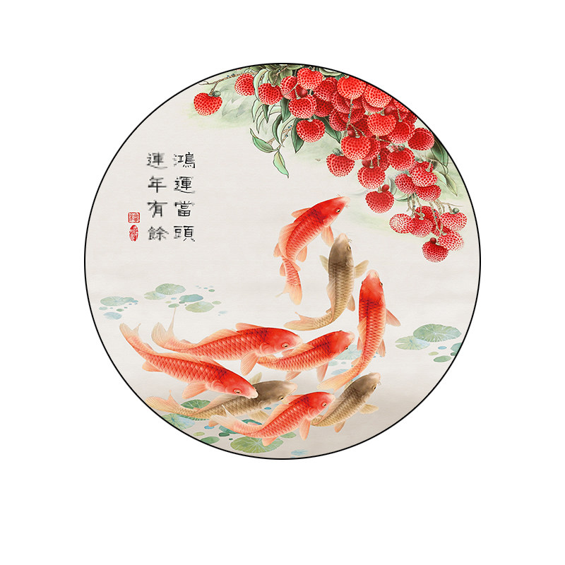 玄关走廊餐厅新中式鸿运当头挂画