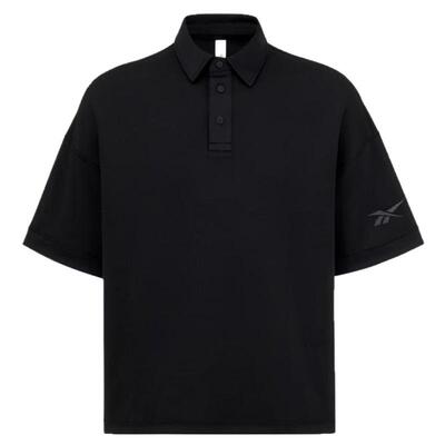 Reebok锐步男士短袖Polo衫翻领黑色运动休闲上衣夏季