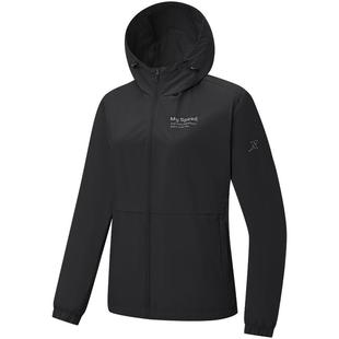 特步跑步外套女2025年秋冬新款休闲运动上衣健身连帽薄款夹克风衣