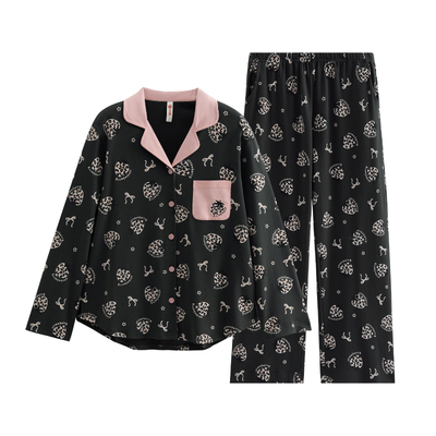 芬腾2026春纯棉女睡衣套装可外穿