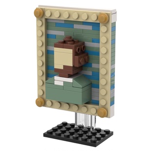 MOC 拼插积木世界名画迷你版 梵高星空蒙娜丽莎神奈川呐喊