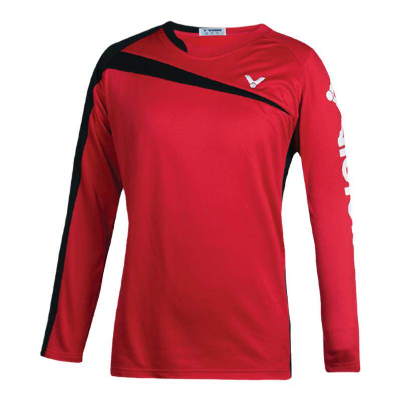 正品胜利VICTOR T-5201 抓绒保暖圆领长袖速干t恤羽毛球服男外套