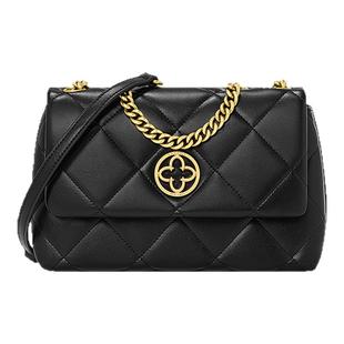 CASSILE卡思乐包包女2025新款黑色链条真皮通勤斜挎腋下包小方包