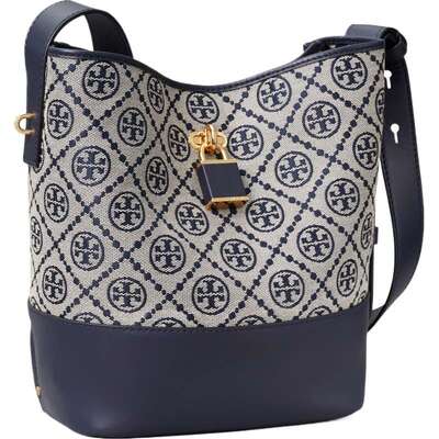 TORY BURCH 汤丽柏琦 T MONOGRAM 中号提花水桶包182857
