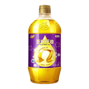 福临门亚麻籽油食用油营养家优质一级健康营养炒菜油1.2L