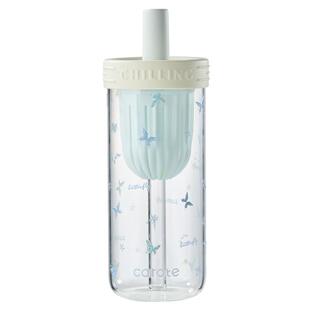 卡罗特玻璃杯女生高颜值大容量茶水分离吸管水杯夏日新款泡茶杯子