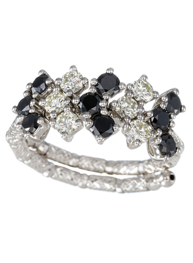 新款活口钻石戒指天然黑钻可调节