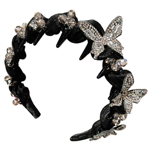 2026新款水钻蝴蝶发箍女高级感洋气时尚发卡洗脸超好看的头箍发饰