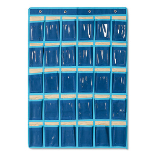 班级手机收纳袋墙挂式置物袋挂袋壁挂手机袋子透明布袋收手机袋子