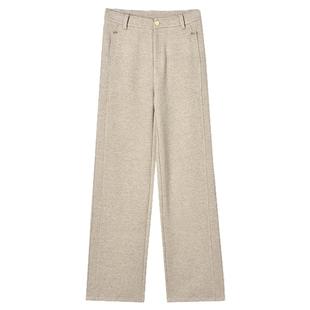 Outlets专柜撤柜正品 AE冬装2025新款一粒扣薄绒微弹呢料休闲裤女