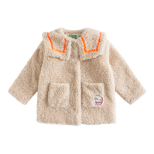 ILOVEJ童装保暖羊羔绒外套女童加厚大衣可爱冬装棉服/JVWOU43