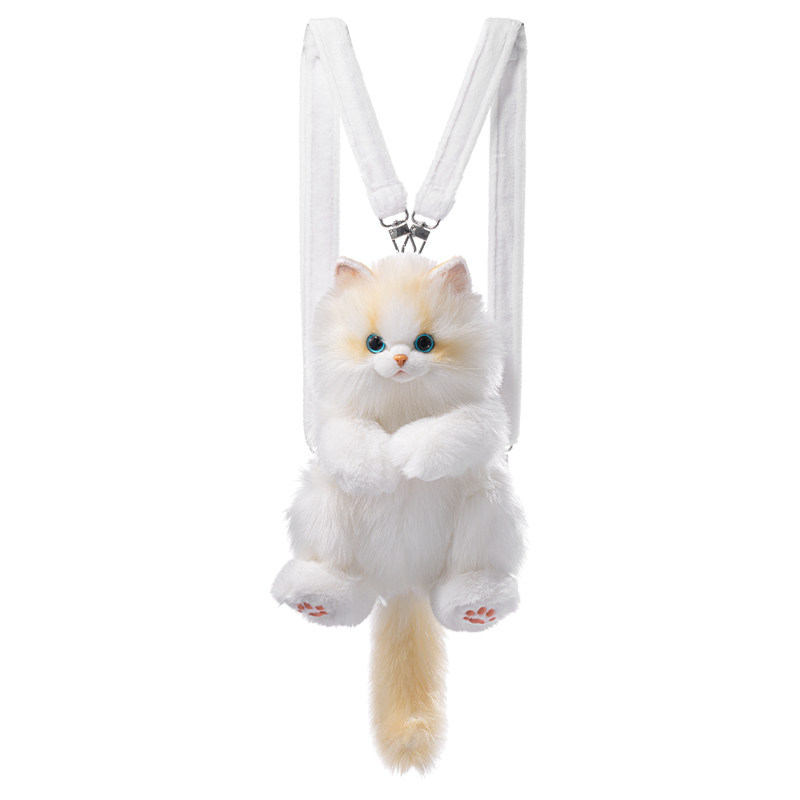 麦扣羊仿真坐姿小猫咪玩偶背包