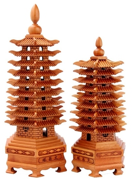 桃木文昌塔摆件9九层13十三层木质学习书房办公室工艺品