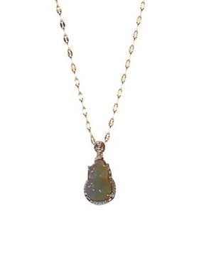 艾洛娜猫眼石吊坠轻奢项链钛钢