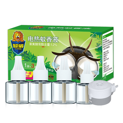 4瓶1器驱蚊液超威温和持久长效