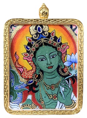 绿度母白度母观音本命佛吊坠