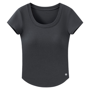 有内棉短袖t恤带胸垫可外穿U领修身正肩打底辣妹上衣开春夏季新款