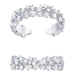 Wearring 超闪!碎钻开口戒指可调节指环时尚个性未接闪钻尾戒