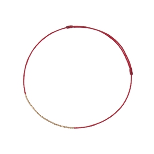 大善堂马年本命年好运极细红绳18K金手链芝麻珠叠戴精致简约闺蜜