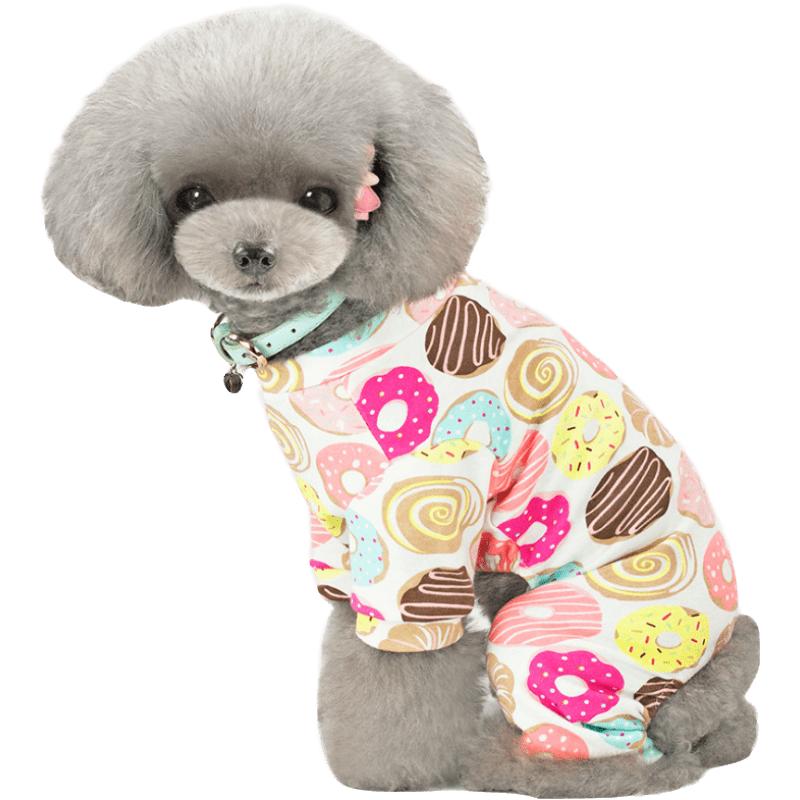 纯棉睡衣泰迪衣服宠物春季狗狗四脚小型犬薄款秋装冬天包肚防掉毛