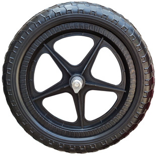 儿童平衡自行车实心轮子滑行童车配件免充气eav发泡轱辘塑料胎