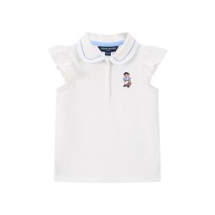 TeenieWeenie Kids小熊童装26年夏新女童甜美学院风蕾丝飞袖Polo