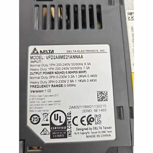 议价台达ME300变频器 VFD2A8ME21ANNAA