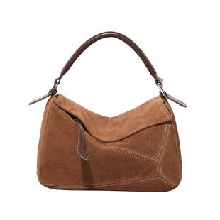 Bag of parody 枕头包包2025新款复古磨砂牛皮手提包女斜挎几何包