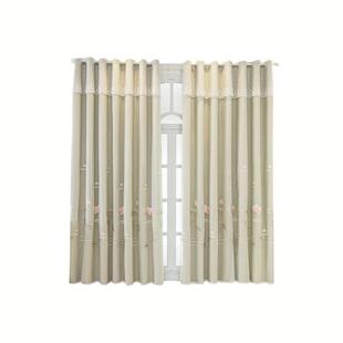 窗帘纱布一体客厅卧室阳台双层带纱遮光2025新款荷花飘窗高级感