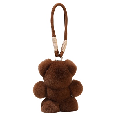 可爱真獭兔毛小熊汽车钥匙扣